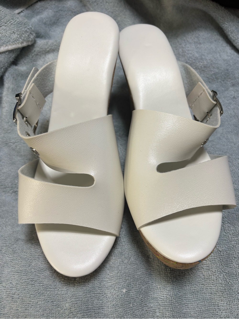 Women’s Cream Open-Toe Slingback Mules